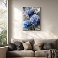 thumbnail image 4 of Blue Floral Hydrangea Plant Canvas Painting Print Wall Art for Living Room Bedroom Decoration Frameless, 4 of 7