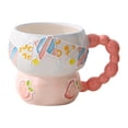 thumbnail image 3 of Taza de café de porcelana, taza de cereales, taza de agua, bonita y creativa para la cocina del hogar, avena. Durazno, 3 of 9
