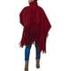 thumbnail image 2 of Poncho tipo jersey con borlas y cuello alto y manga larga para mujer, talla grande, 2 of 5