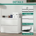thumbnail image 6 of 2 Drawer File Cabinet with Lock,Lateral File Cabinet,35.4" W File Cabinets for Home Office,Metal File Cabinet for Hanging Files Letter/Legal/F4/A4 Size (White-Assembly Required), 6 of 9