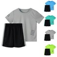 thumbnail image 4 of ZACPNCV Boys Active Shorts Set 2 Piece T-shirt and Mesh Shorts Quick-Dry Summer Outfit for Kids Mint Green 4-5 Years, 4 of 4