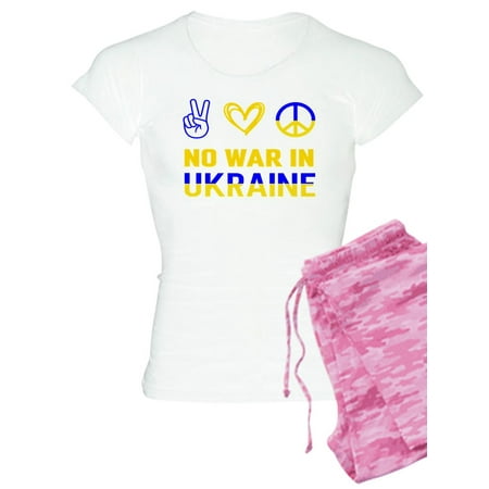 

CafePress - No War In Ukraine Scissors Support Flag To Pajamas - Women s Light Pajamas