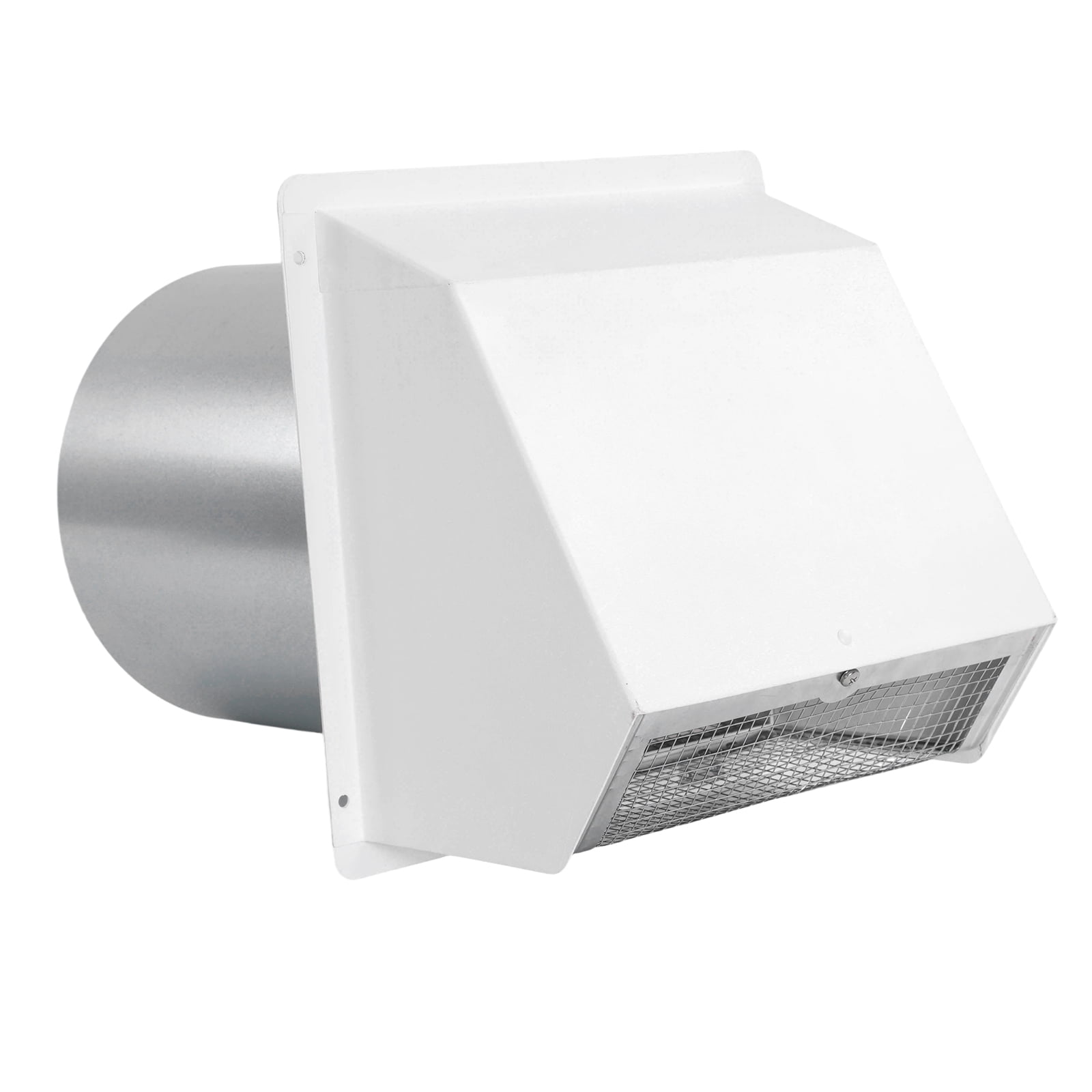golytefs 8 Inch Dryer Vent Cover Outside with Screen And Damper Wall Vent Cover Cap Exterior Air Exhaust for Residential Housing Kitchen Hvac Duct (White)