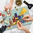 thumbnail image 4 of Detroit Cutting Board, Vibrant Colored Abstract Skyscrapers Modern Architecture Watercolor Style Landmarks, Decorative Tempered Glass Cutting and Serving Board, Large Size, Multicolor, by Ambesonne, 4 of 5