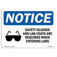 thumbnail image 1 of SignMission OS-NS-A-1014-L-18159 10 x 14 in. OSHA Notice Sign - Safety Glasses & Lab Coats, 1 of 1