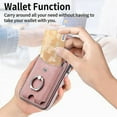 thumbnail image 5 of Funda para Samsung Galaxy A03 de 164 mm con anillo de cuero con textura de piel galvanizada y tarjetero (negro), 5 of 5