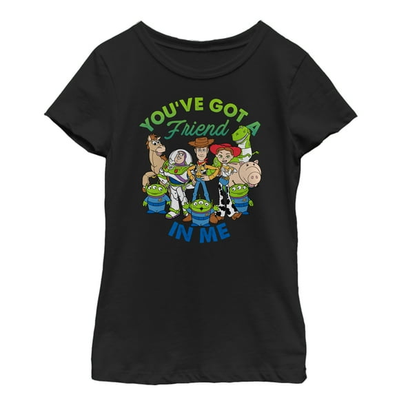 Girl's Toy Story Friend in Me Scene Graphic Tee Black Small