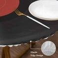 thumbnail image 3 of Retro Record Round Tablecloth, Fitted Table Cover with Elastic for 36"-44" Round Tables, Abstract Vintage Minimalist Art Table Cloth Outdoor Indoor Dinning Party Waterproof Tablecloths, 3 of 7