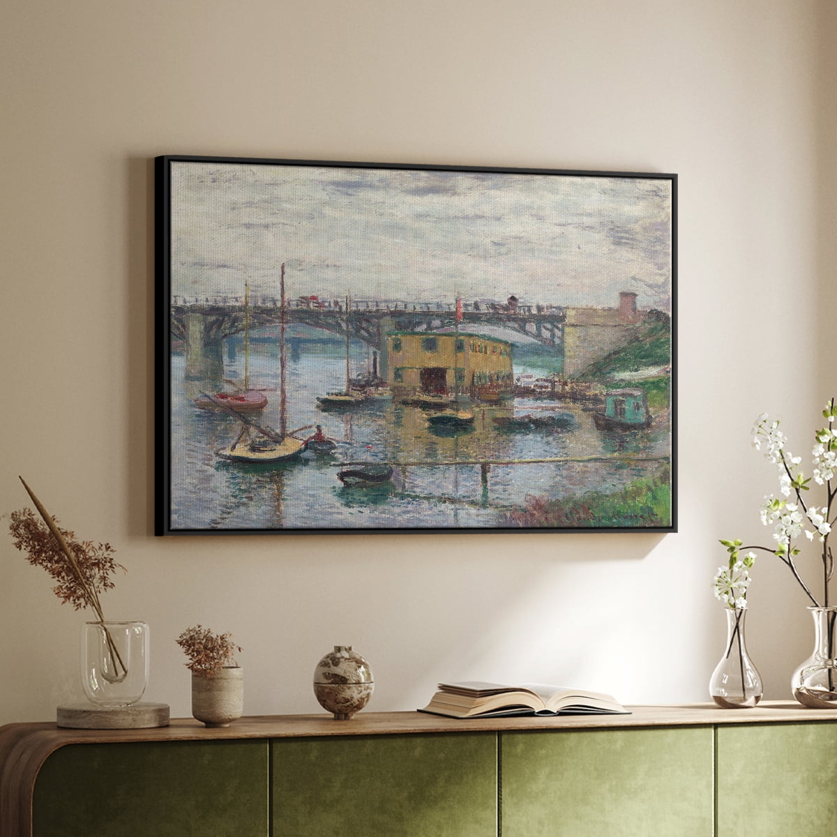 Vintage Landscape-CLV By Wexford Home Framed in Black Wood Gallery Wrapped Canvas 27 in. x 41 in.