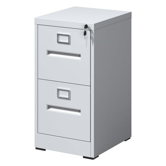 2 Drawer File Cabinet with Lock Metal Vertical File Cabinet Office Home, A4 Legal/Letter Size Narrow File Cabinet Locked,Assembly Required