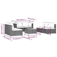 thumbnail image 4 of vidaXL 7 Piece Garden Lounge Set with Cushions Poly Rattan Brown, 4 of 5