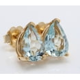 thumbnail image 3 of 3.00 Carat Natural Blue Aquamarine in 14K Solid Yellow Gold Stud Earrings, 3 of 5
