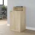 thumbnail image 2 of Flash Furniture Commercial Grade Trash Receptacle Enclosure for 32 Gallon Trash Cans with 8" Drop Hole and Upper Tray Shelf in Oak, 2 of 13