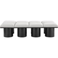 thumbnail image 3 of Meridian Furniture Pavilion Cream Boucle Fabric Bench, 3 of 13