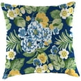 thumbnail image 5 of Jordan Manufacturing 16" x 16" Binessa Lapis Blue Floral Square Outdoor Throw Pillow (2 Pack), 5 of 11