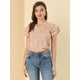 thumbnail image 4 of INSPIRE CHIC Blusa Informal Con Cuello En V Y Manga De Casquillo Superior Con Estampado Floral Para Mujer Rosa XL, 4 of 6