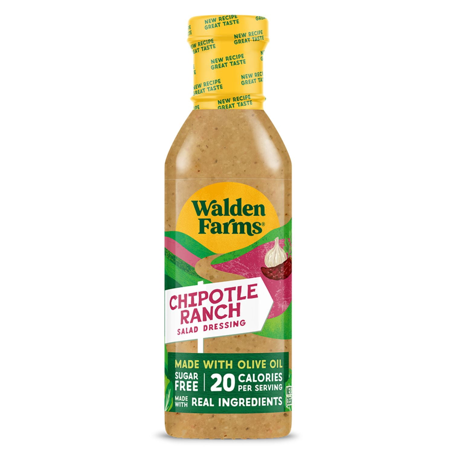(3 pack) Walden Farms Chipotle Ranch Dressing, 12 oz. Bottle
