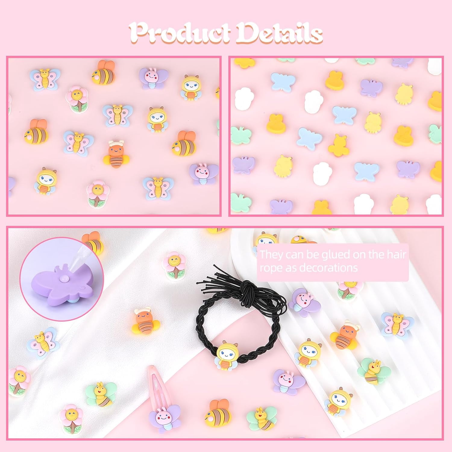 100Pcs Assorted Animal Flatback Slime Resin Charm Opaque Happy Face Heart Charm Epoxy Slime Charm for DIY Jewelry Craft Making Scrapbooking(Sheep)