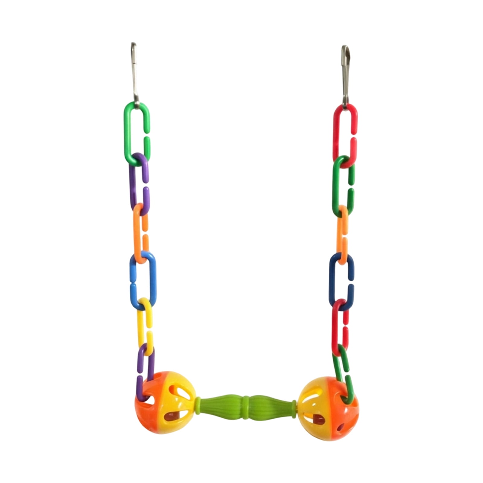 Bird Swing Toy, Small Pet Cage Perch, Colorful Sound Accent, Multicolor Enrichment Accessory for Parakeets Cockatiels Daily Play Companion