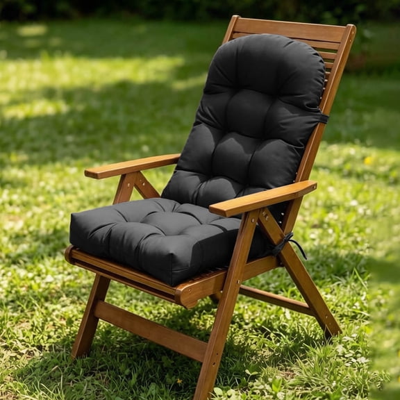 High Back Chair Cushion Outdoor Seat Pad with Ties for Patio Rocking Chair Porch Garden Furniture Lumbar Support Fade Resistant 43.3x19.7 Inches