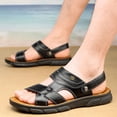 thumbnail image 2 of Rokment Mens Orthotic Sandals with Back Strap Convertible Arch Support Leather Open Toe Walking Slip on Beach Casual Backless Slides Summer Shoes for Driving Work Non Slip Black Size 7.5, 2 of 5