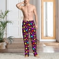 thumbnail image 2 of Fotbe Colorful Hearts Pantalones de Pijama para Hombre, Pantalones de Dormir, Pantalones de Casa con Cintura Ajustable y Bolsillos-3X-Large, 2 of 6