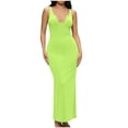 thumbnail image 3 of YgkuHd Women's Deep V Neck Sleeveless Bodycon Maxi Dress - Sexy Form Fitting Casual Long Dress for Party & Evening Wear (S-XXL), 3 of 7
