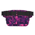 thumbnail image 4 of The Double-Layer Waist Bag Features A 6.3×9.1×2.8in Nylon Zipper And A Pull With A Zipper Compartment Darkmagenta Geometric Patterns_3, 4 of 8