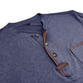 thumbnail image 7 of Tisuna Men Autumn T-Shirts Stretch Henley Neck Tops Men Solid Outfits For Work Office Size L, 7 of 7