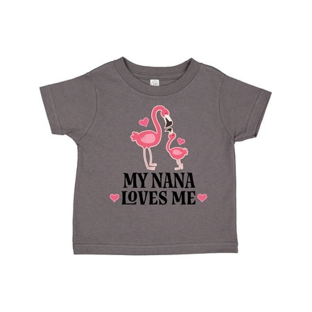 

Inktastic Nana Loves Me Girl Flamingo Gift Toddler Toddler Girl T-Shirt