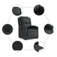 thumbnail image 3 of vidaXL Recliner Chair Black Real Leather, 3 of 5