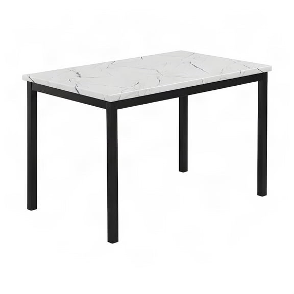 FurniFact Modern Faux Marble Dining Table – Off-White Kitchen & Dining Room Tables