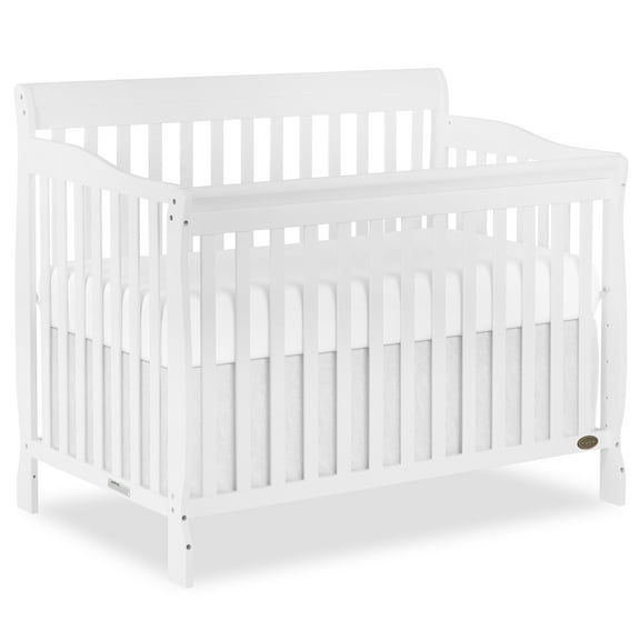 Dream On Me Ashton 5-in-1 Convertible Crib, White, Greenguard Gold and JPMA Certified