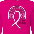 thumbnail image 4 of Inktastic Lung Cancer Awareness Rainbow Ribbon with Hearts Long Sleeve T-Shirt, 4 of 5