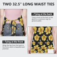 thumbnail image 6 of Black Bee Yellow Flower Pattern Apron-Garden Aprons for Women with Pockets-Cotton Linen Waterproof Kitchen Cooking Gardening Aprons Adjustable for Kitchen,Cooking,BBQ and Salon 33x27 Inch, 6 of 7