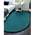 thumbnail image 3 of Unique Loom 3151439 3 ft. 3 in. x 5 ft. 3 in. Solid Shag Oval Rug, Aqua Blue, 3 of 15