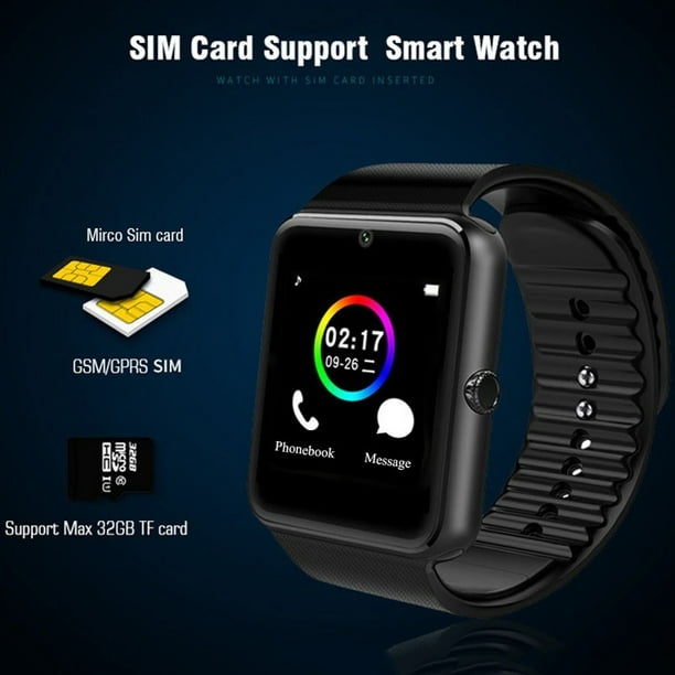 GT08 Bluetooth Smartwatch Smart Watch with SIM Card Slot and Camera Walmart.com