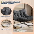 thumbnail image 4 of EastVita Outdoor Rattan Egg-Shaped Rocking Chair Black, 4 of 7