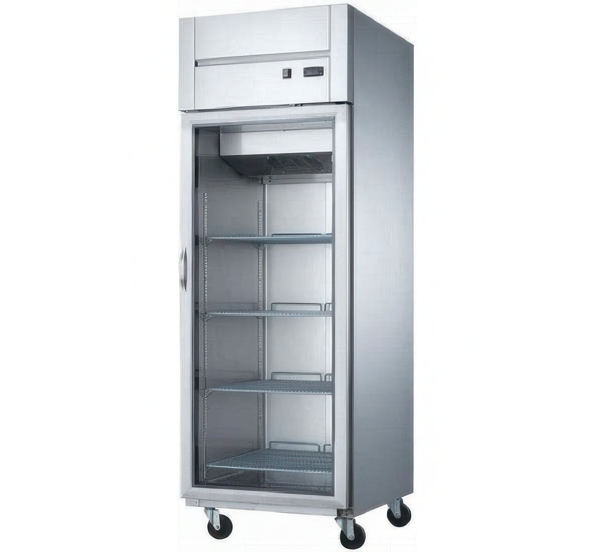 Dukers 28 cu ft, 1 Glass Door Top Freezer Refrigerator
