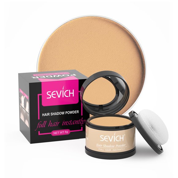 Sevich Hairline Powder,Instantly Conceals Hair Loss, Root Touch up Powder, Hair Shadow Toppers for Women & Men, Touch Up for Thinning Gray Hair, Windproof & Sweatproof, Med Blonde