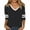 Black, variant on Trendfront Womens Summer V Neck 3/4 Sleeve Tops Classic Stripe Pattern Printed Tees Casual Fashionable Style Apparel T-Shirts