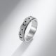 thumbnail image 4 of Anillo giratorio de acero inoxidable con forma de luna y estrella hueca esmerilada, anillo antiestrés de acero de titanio para mujer, joyería, 4 of 6