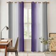 thumbnail image 4 of Gray Purple Kitchen Curtains 96 Inch Length, Modern Gradient Geometric Grommet Top Bedroom Living Room Curtains, Light Filtering Cafe Curtain Drapes 2 Panels Set 104''x96'', 4 of 9