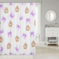 thumbnail image 2 of Manfei Cartoon Rabbit Shower Curtain 72Wx78L,Cute Coquette Bowknot Bath Curtain, 2 of 5