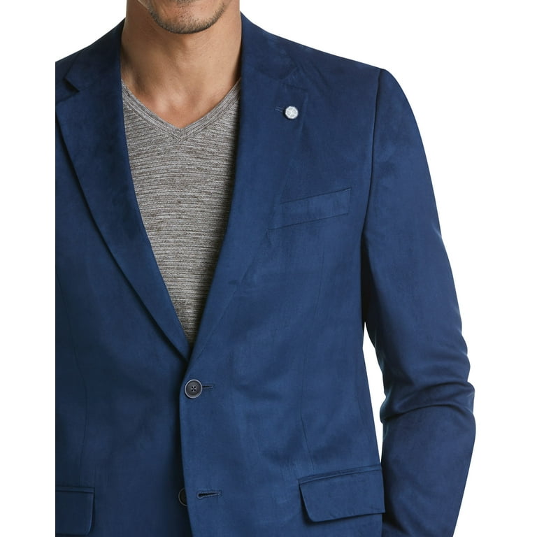 Nautica Men s Modern Fit Faux Suede Sport Coat Blue Suede Size 48R MSRP 295