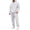 White-40914LL, variant on Fleece Men's Sweatshirt Suit 2 Piece Outfit Solid Color Hoodie with Cuffed Jogger Sweatpants Fall Winter Warm Men 2 Piece Sweatsuits Sets White S