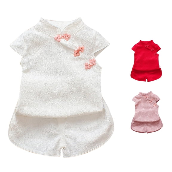 Girls Summer Flower Cheongsam Kid Qipao Children Dress Skirt Tang Suit Cute Toddler Chinese Traditional Outfit