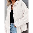 thumbnail image 6 of KISSMODA Womens Plain Shirts Flannel Shacket Jacket Long Sleeve Button Down Boyfriend Coats Blouse, 6 of 8