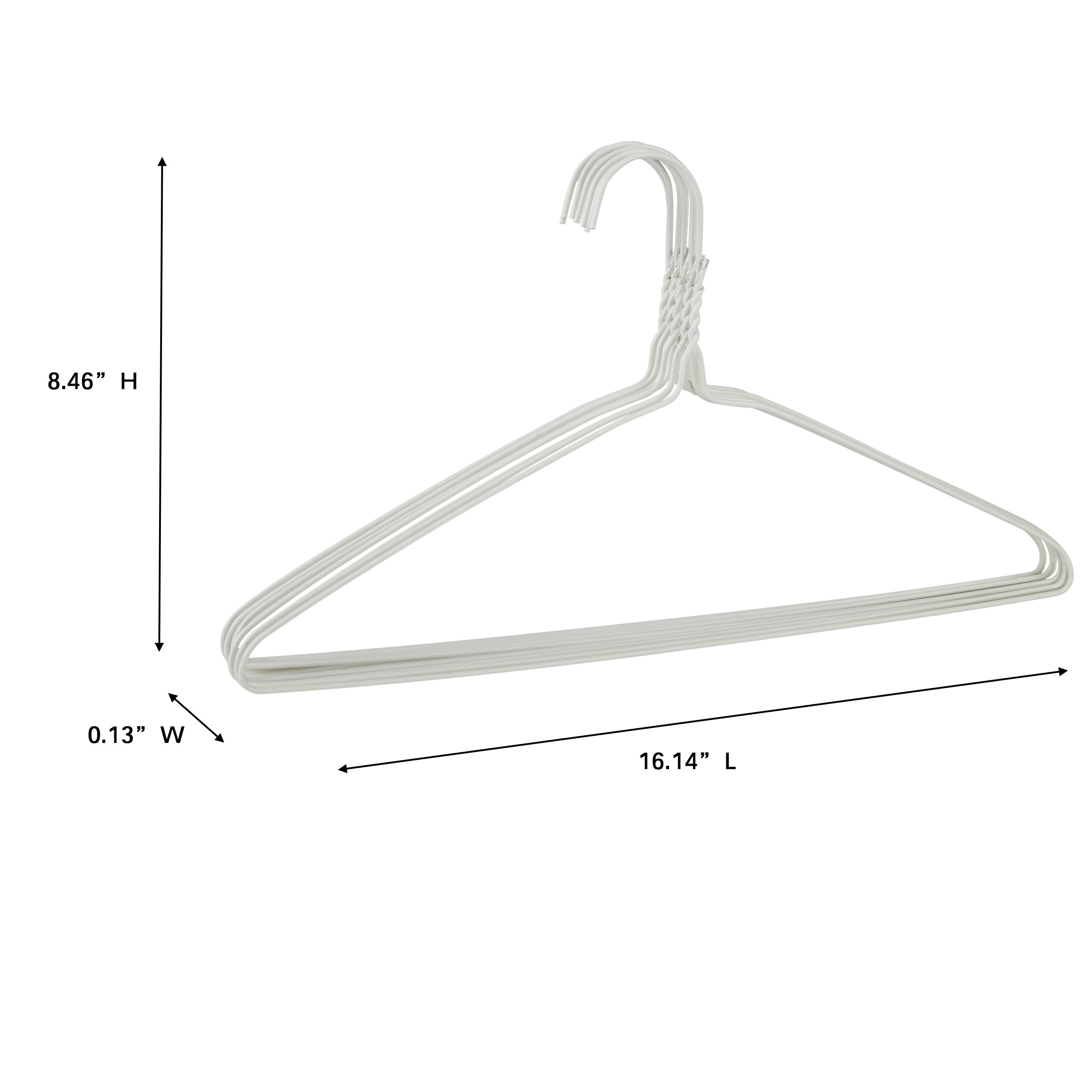 Simplify Slim Metal Clothes Hangers 10 Pack White Color | Space Saving Ultra Thin Coated Wire Hangers | Bulk Closet Organization