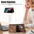 thumbnail image 4 of SaniMore for Samsung Galaxy S22 Ultra Case, Samsung Galaxy S22 Ultra Wallet Case for Women Men, PU Leather RFID Blocking Wristlet Zipper Shoulder Strap Cover with Card Holder Kickstand, Brown, 4 of 10